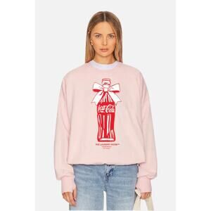 The Laundry Room Coca Cola Bow Jumper in Blush Pink Size Medium